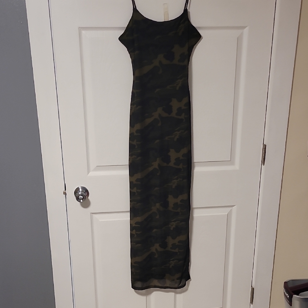 5 for $25 Bozzolo Green and Black Maxi Dress